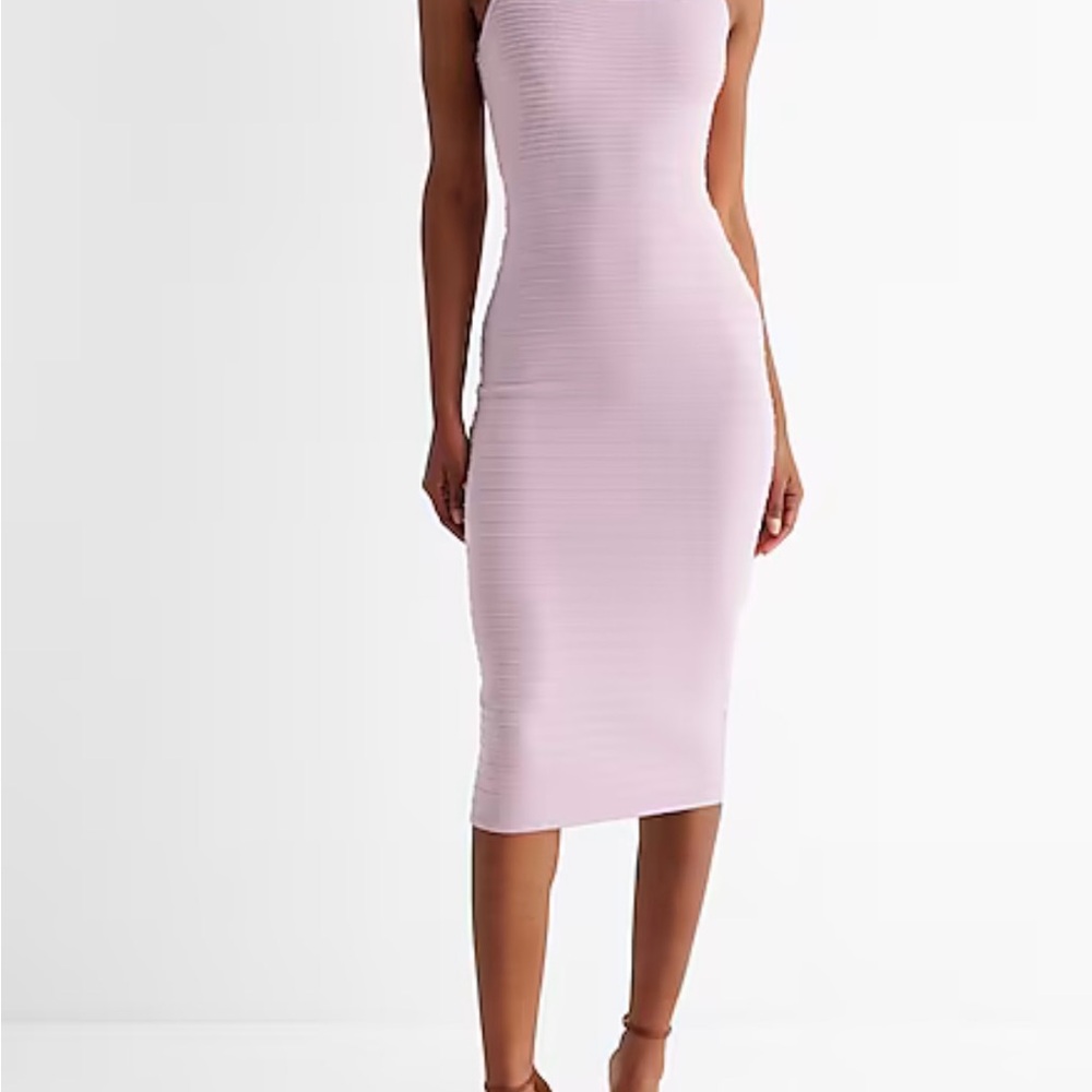 Body Contour Ribbed Scoop Neck Midi Sweater Dress